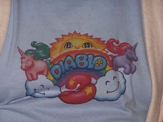 Illustration for article titled Where Are The Official Diablo III Rainbow Unicorn Shirts?