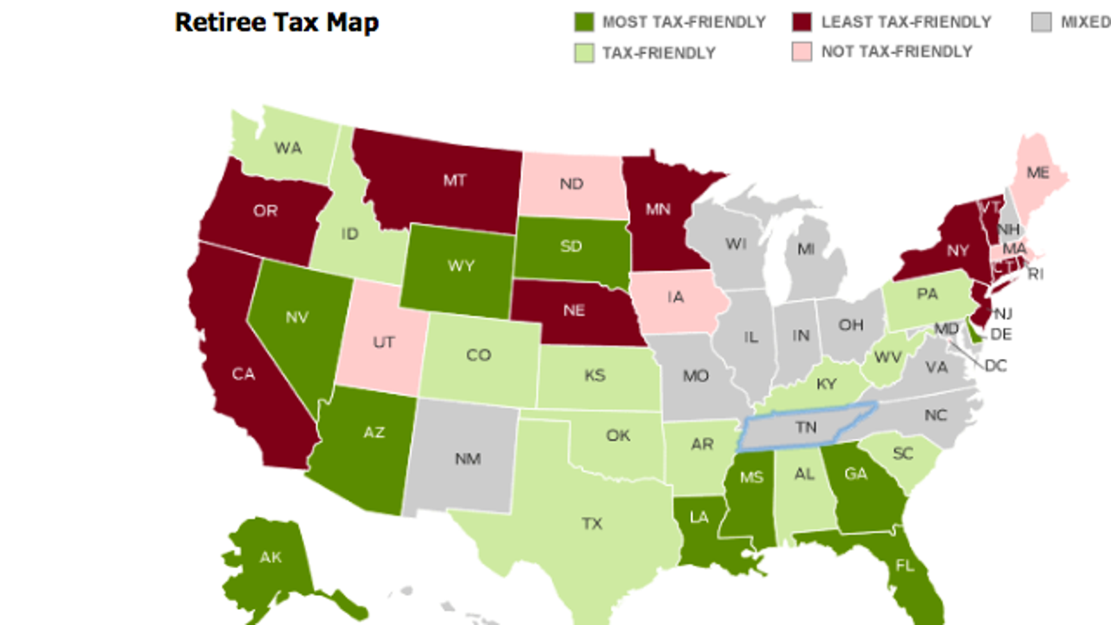The Most TaxFriendly States for Retirement