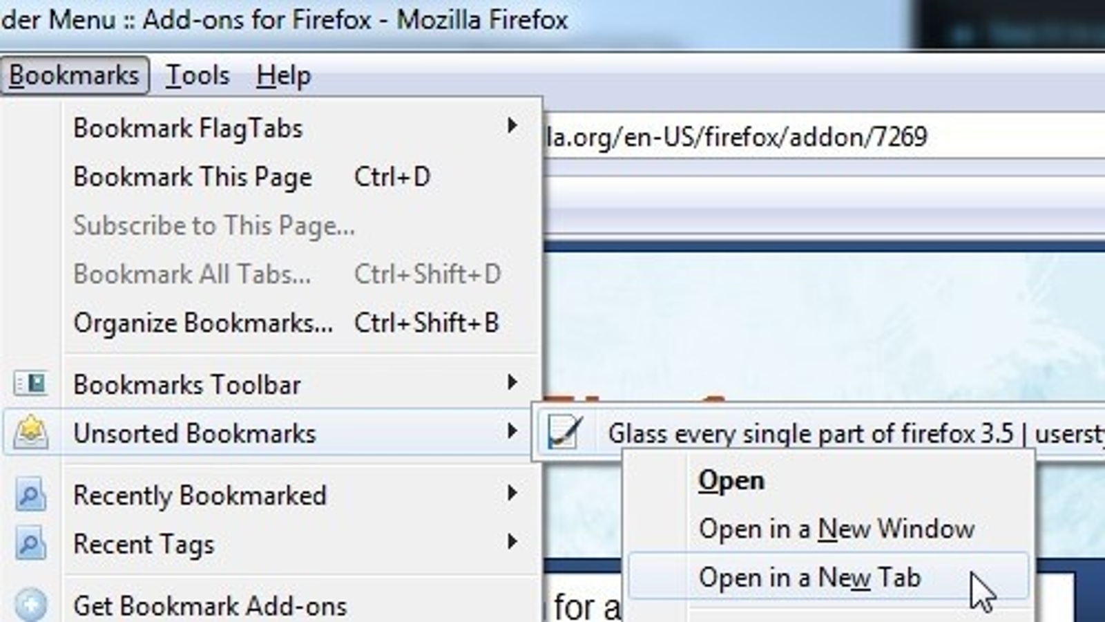 firefox change default bookmark folder