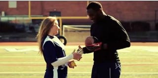 Screenshot from Jillian Parker's "Mr. Football" music video