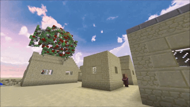 Minecraft Battle Mech Destroys an Entire Village