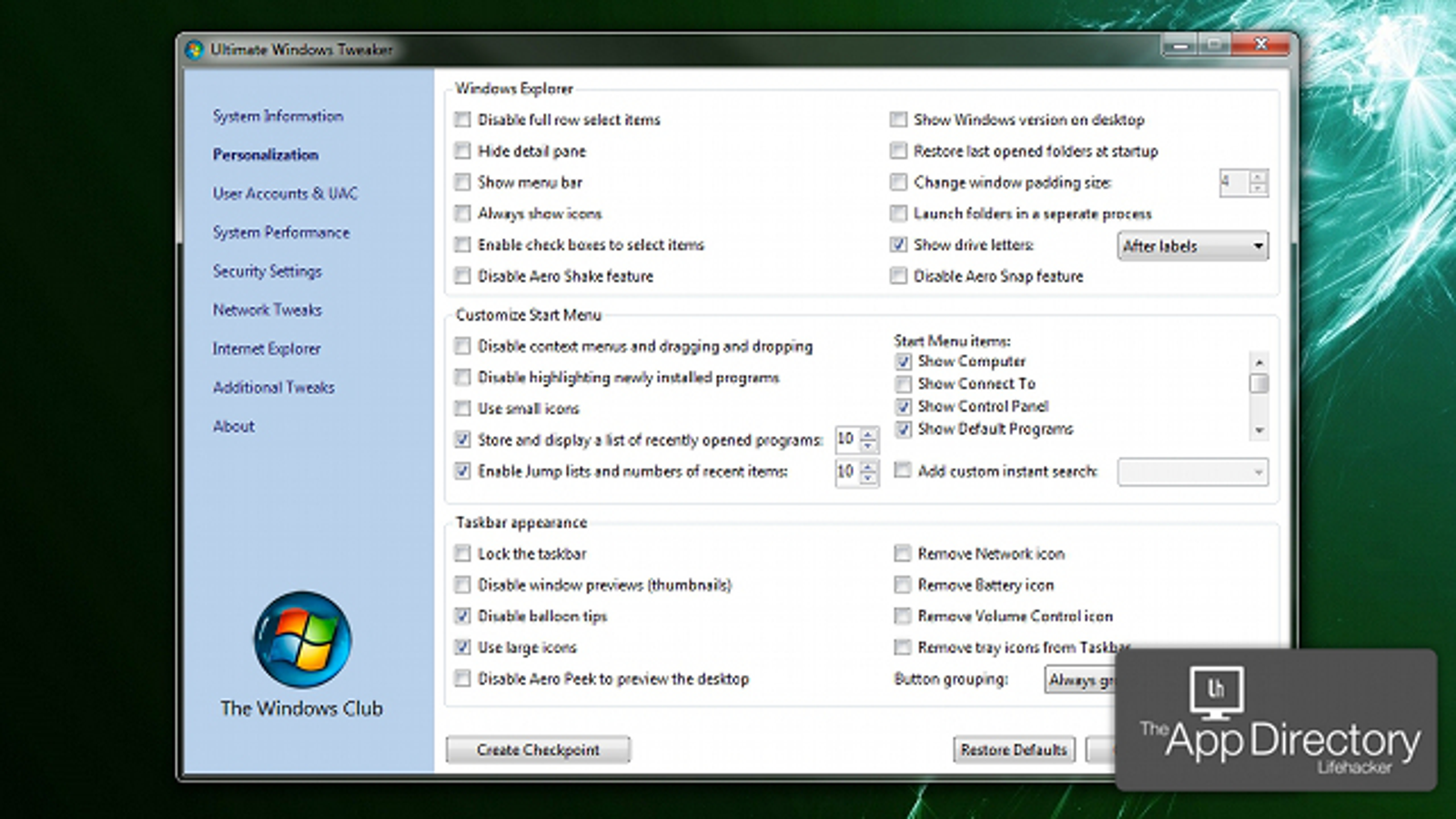 ultimate windows tweaker doesnt work
