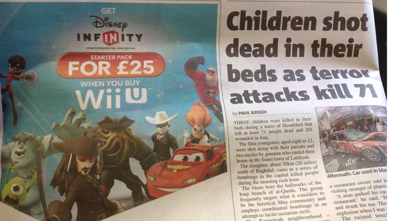 Illustration for article titled Well, This Disney Infinity Ad Sure Was Horribly Placed
