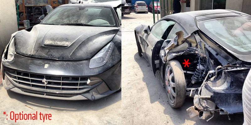 Brand New Ferrari F12 Smashed To Pieces In Dubai