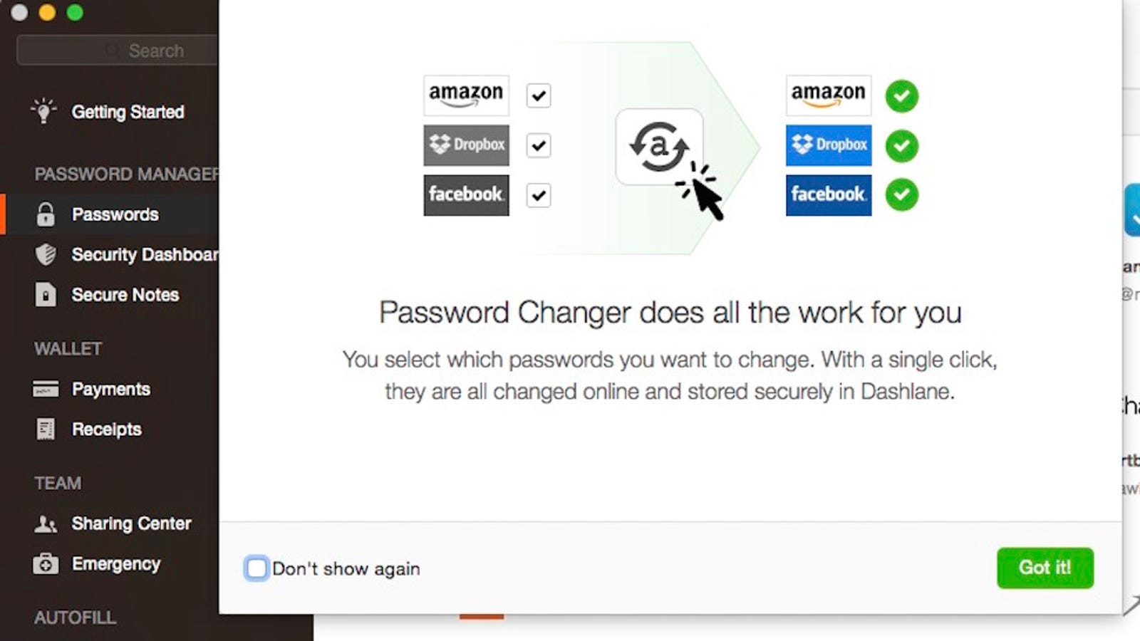 dashlane password changer