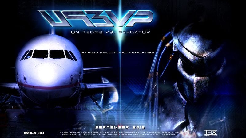 Illustration for article titled 20th Century Fox Green-Lights 'United 93 vs. Predator'