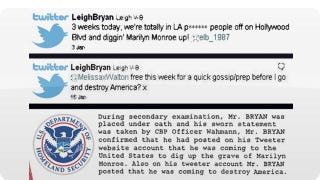 Illustration for article titled US Detains and Deports Two Morons Over Dumb "Destroy America" Tweets