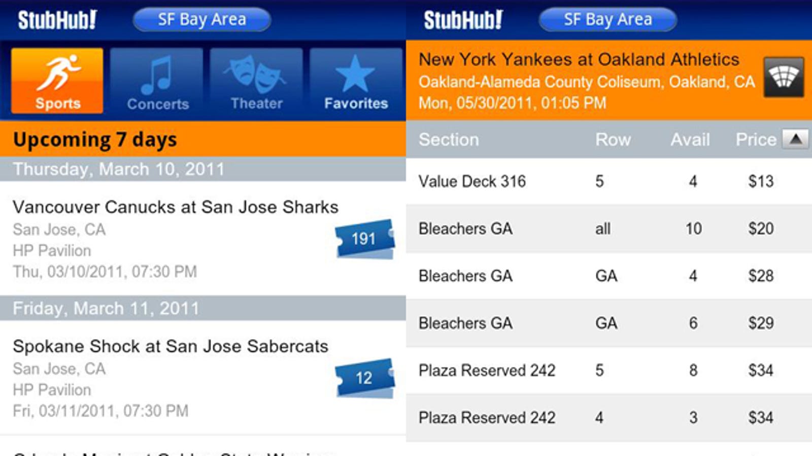 StubHub Lets You Buy Tickets from Your Android Phone