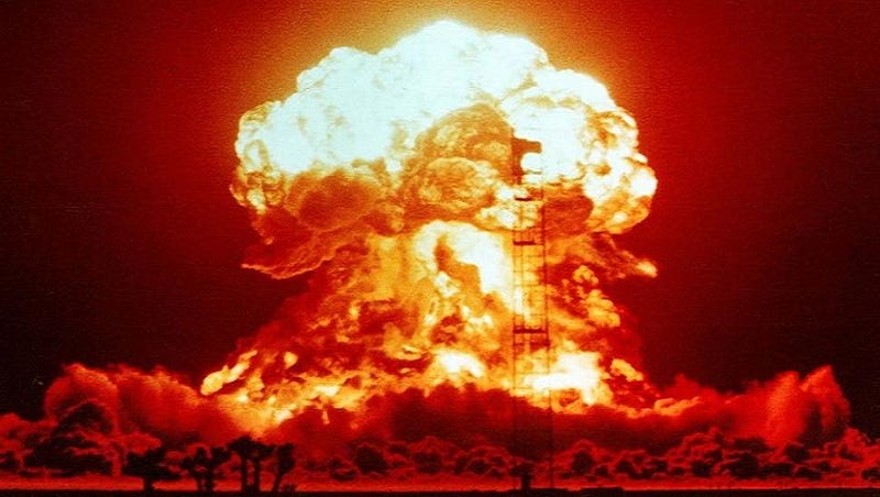 Illustration for article titled Check out this picture of a building just before a nuclear bomb hits
