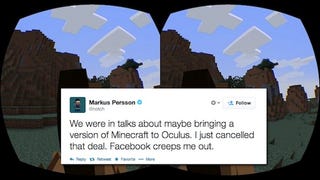 Illustration for article titled ​Notch Says He's Canceled Oculus Rift Minecraft Because Of Facebook