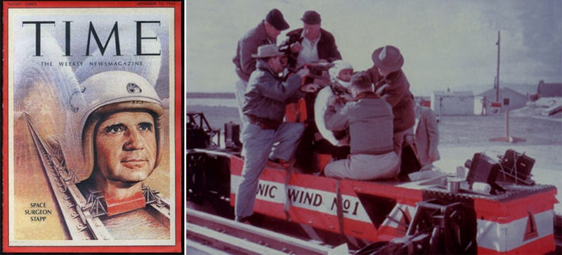 Illustration for article titled Meet the Rocketman Who Made Jet Fighters and Car Crashes Survivable