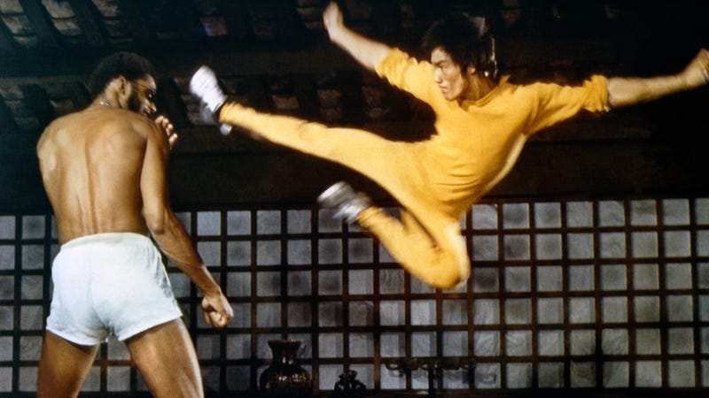 Abdul-Jabbar and Lee, filming together on Game Of Death