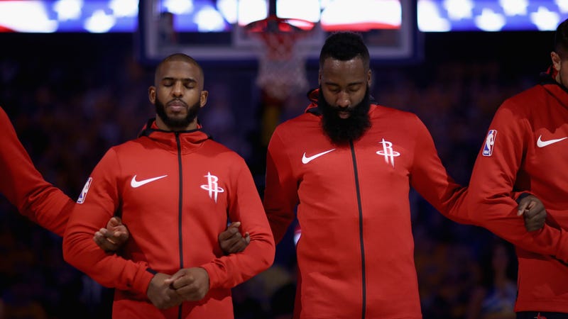 Pictured: Two men trying not to kill one another
