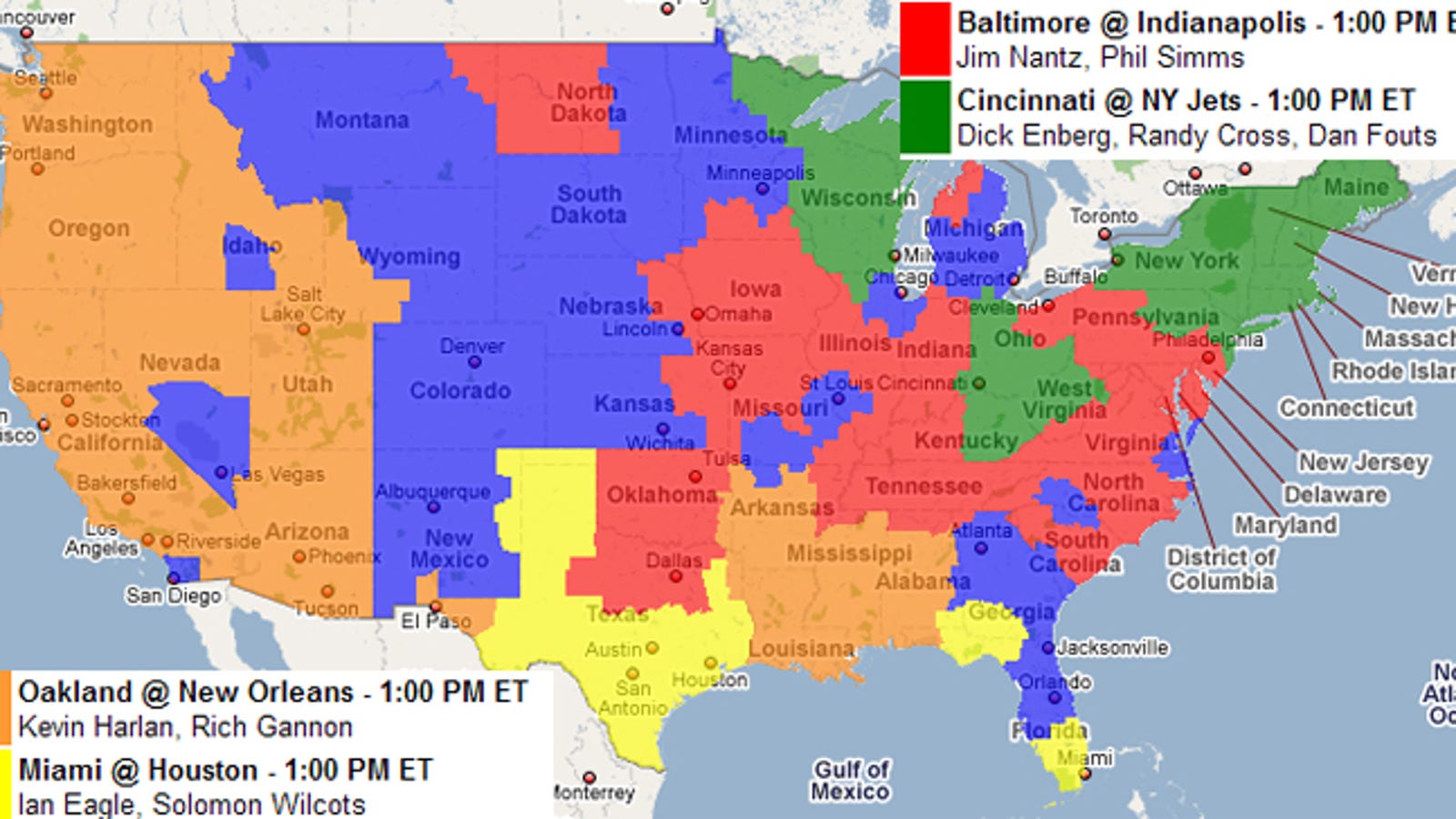NFL Maps and Matchups for Week 6 (Updated)