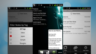 simplenote screen view shrunk