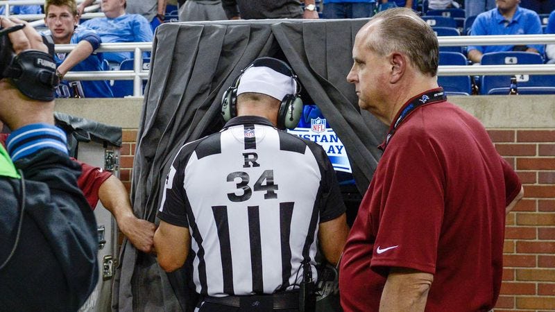 Illustration for article titled NFL Still Removing Confused Replacement Referees From Replay Booths