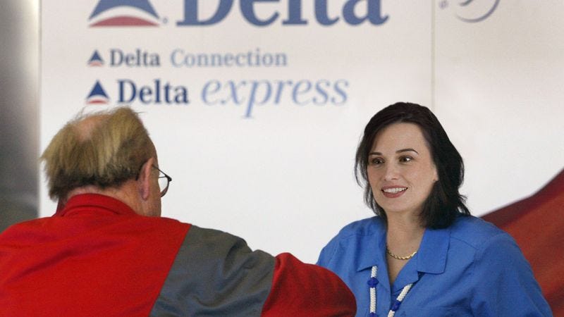 Illustration for article titled Delta Airlines Counter Agent Assures Man He Will Never See His Family Again
