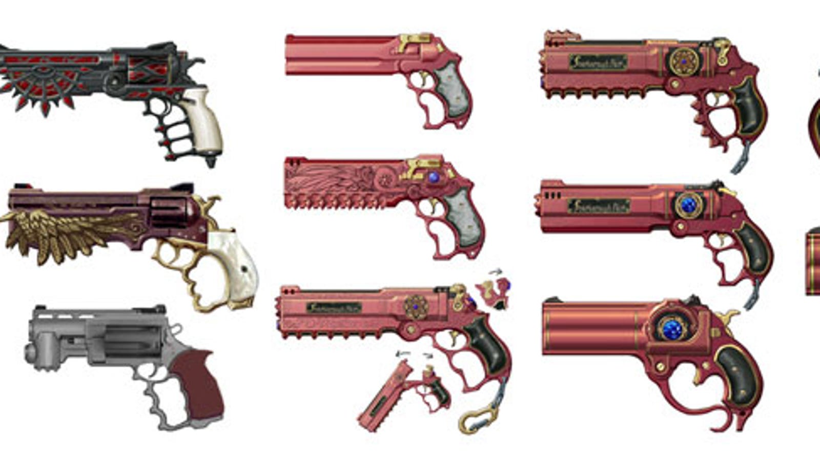 Пистолеты Данте эбони и айвори чертёж