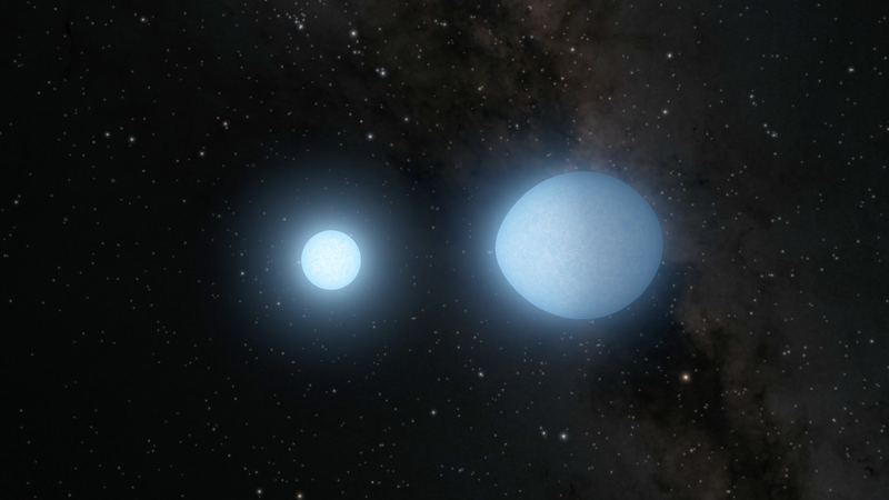 Artist’s impression of white dwarf binaries.