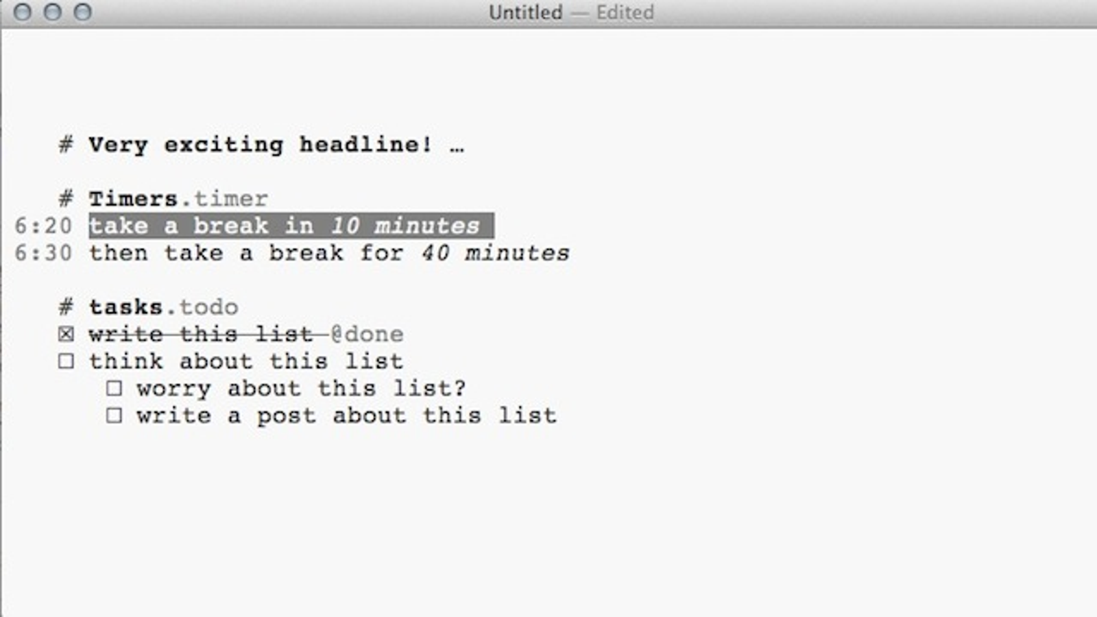 a plain text editor