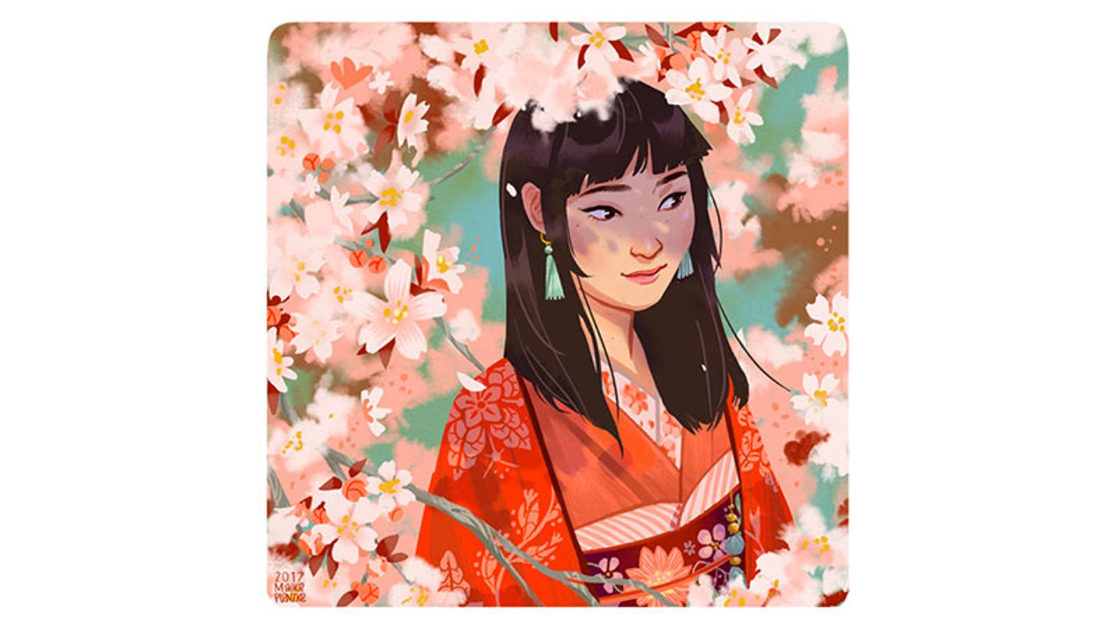 The Girl Among The Cherry Blossoms