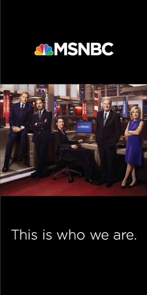 "This is who we are," reads the copy for an ad for MSNBC in the Daily Beast. The network came under fire earlier this year for a diminution of diversity in its on-air ranks.