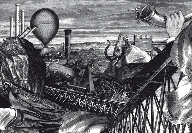 Illustration for article titled A Future of Hot Air Balloons and Giant Elephant Robots