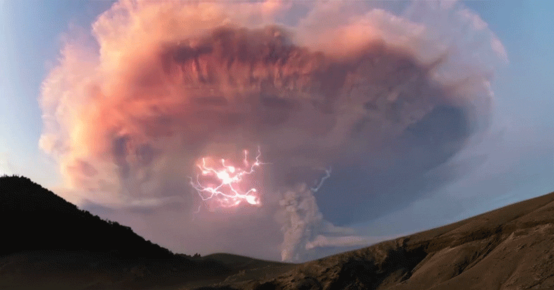 Lightning volcano GIF