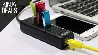 Illustration for article titled This Travel-Friendly USB Hub Does Double Duty as an Ethernet Adapter