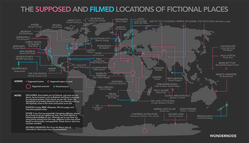 Illustration for article titled El gran mapa de los lugares imaginarios de la ciencia-ficción