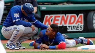 Yangervis Solarte Smashed His Face On This Ugly Slide