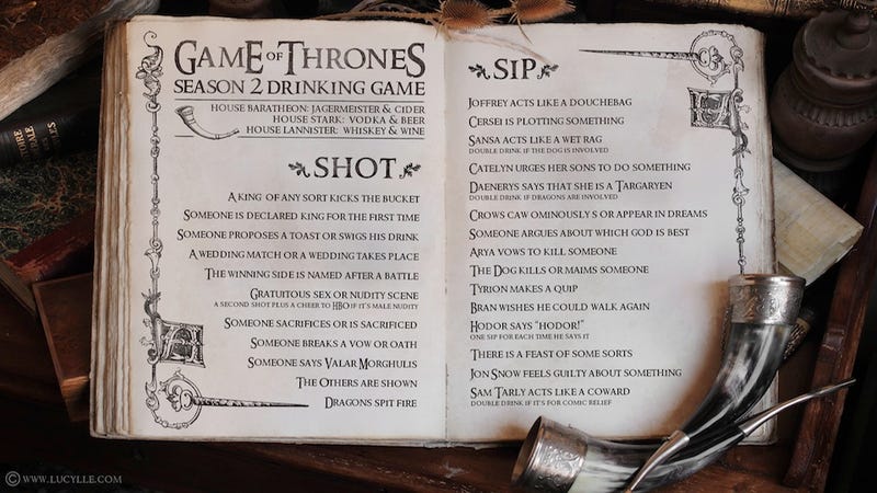 Illustration for article titled This Game Of Thrones Drinking Game Will Have You Wasted in 10 Minutes Flat