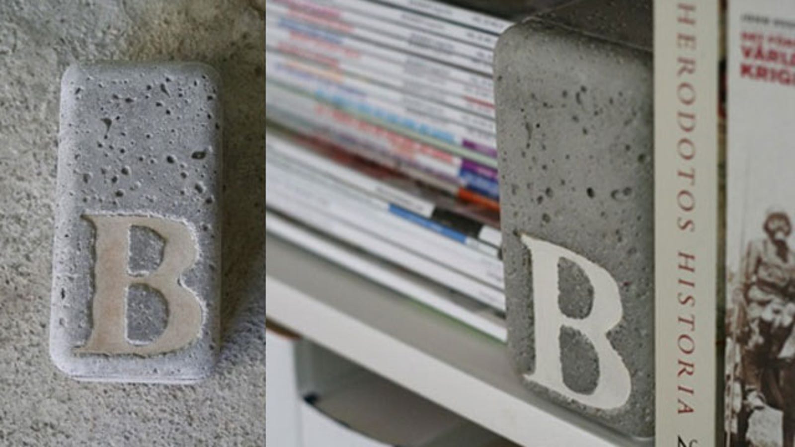 Beautify Your Bookshelf with DIY Concrete Bookends
