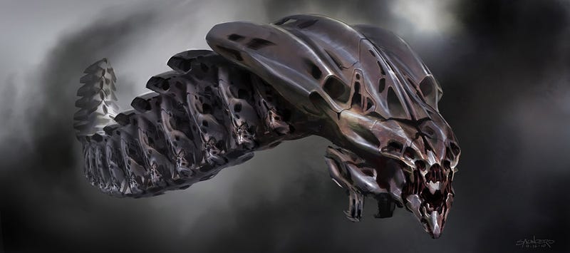 Illustration for article titled The Avengers' Leviathan warships could have been more H.R. Giger-esque