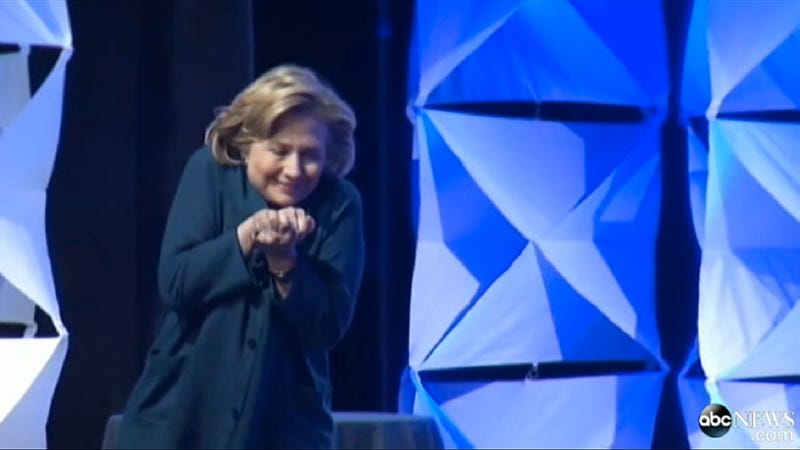 Illustration for article titled Jackass Throws Shoe at Hillary Clinton During Keynote Speech