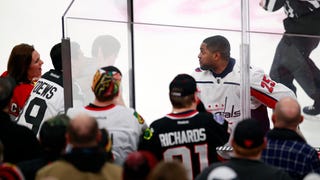 Shithead Blackhawks Fans Chant "Basketball" At Caps Forward Devante Smith-Pelly