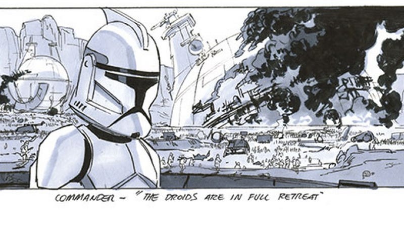 Illustration for article titled Storyboards reveal the amazing Star Wars prequel you never saw