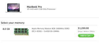 Illustration for article titled Apple Now Offers $1200 8GB RAM Upgrade on New MacBook Pros, Backwards Compatibility Unclear