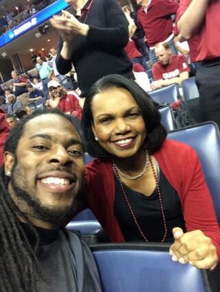 The NFL’s Richard Sherman and former Secretary of State Condoleezza RiceTwitter