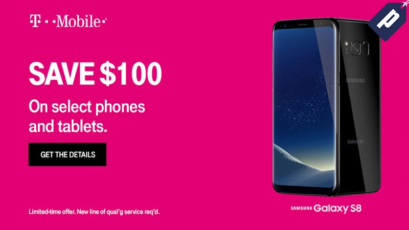 Illustration for article titled Save $100 On Select Smartphones & Tablets With A New Line Of Service From T-Mobile