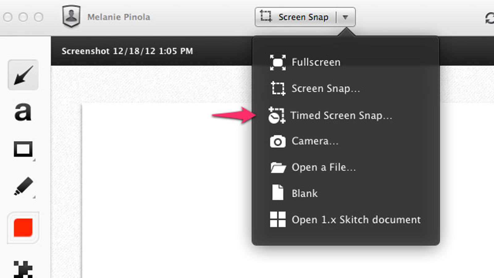 skitch timed screenshot