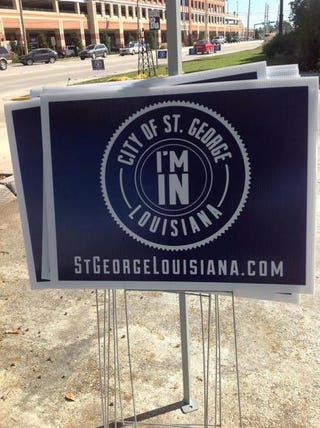 Sign supporting St. George proposalFacebook