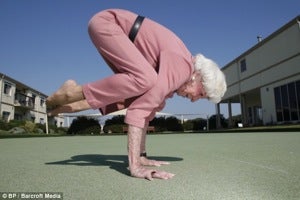 Illustration for article titled Yoga Granny Strikes A Pose • Michelle: Bo Is Doggone "Crazy"