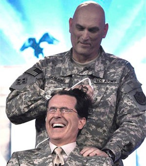 Illustration for article titled Stephen Colbert Takes One For The Team, Victory In Iraq