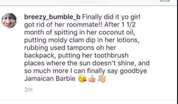 Screenshot of Brochu’s Instagram post (@breezy_bumble_b via Instagram)