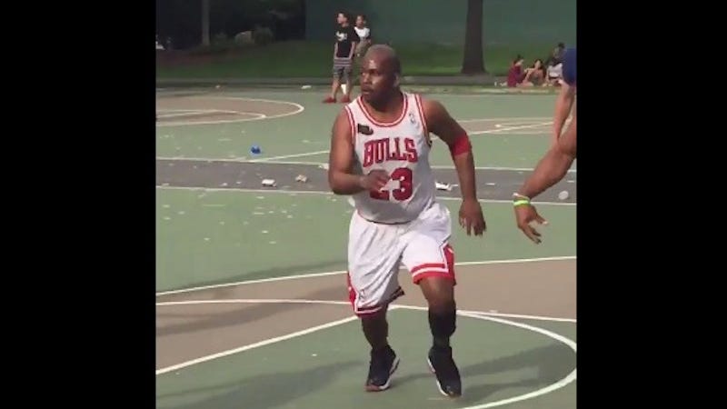 Man Plays Pick-Up Game In Full Michael Jordan Uniform