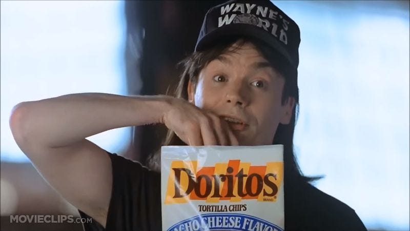 Illustration for article titled This Tumblr preserves those precious shots of old Doritos bags in movies