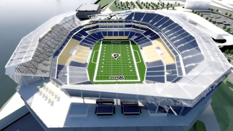 Illustration for article titled St. Louis Rams Threaten To Leave Town Unless Taxpayers Personally Build Stadium With Bare Hands