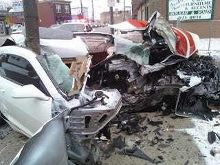 Crash Cleaves Camaro Ss In Two Driver Walks Away When We Say The Chevy Camaro Is Built Like A Tank Mean It S Almost Impossible To See Out Of Cincinnati Man However Proved Car Either