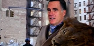 Mitt Romney in his Coming to America outfit (The Daily Show With Jon Stewart)